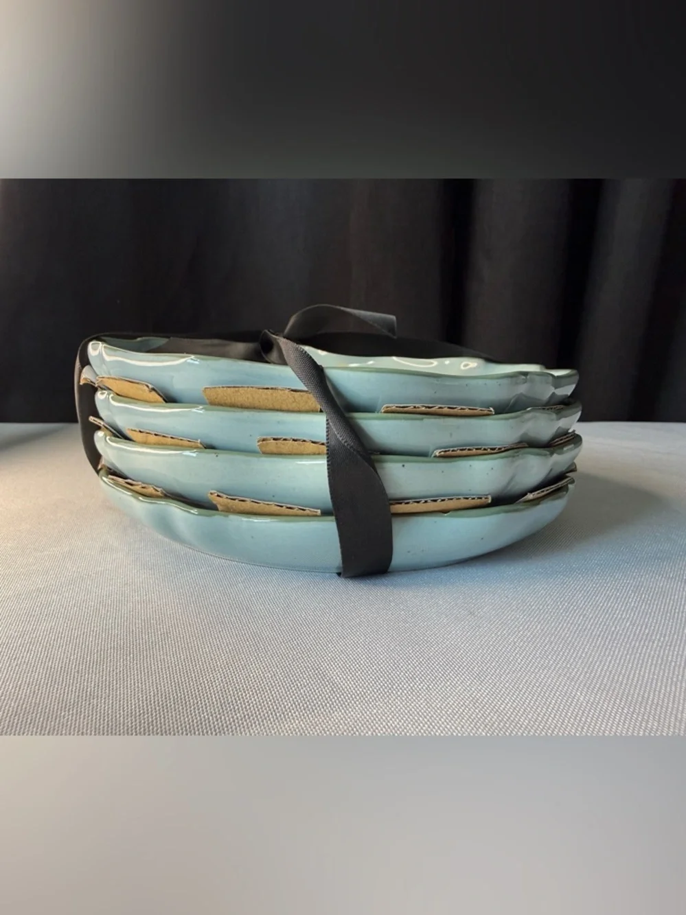 Hearth and Hand Stoneware 7”  Blue Appetizer Plates - Set of 4 - Picture 3 of 8